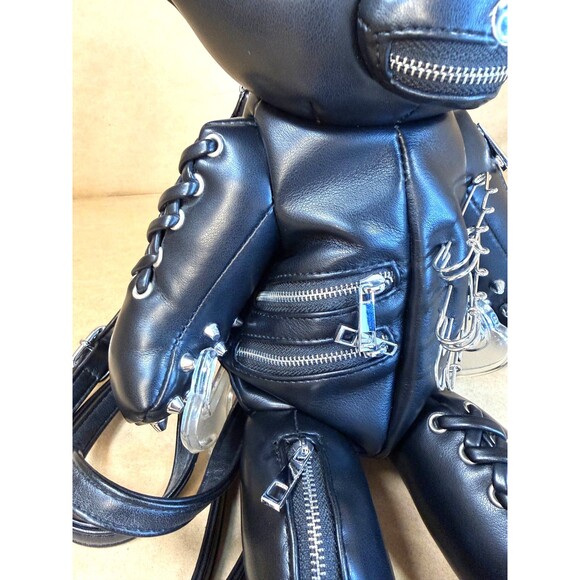 Dolls Kill Tormented Teddy Backpack - Vegan Leather Bag, Spikes and Studs Black main image 13